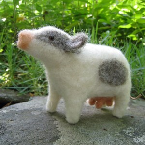 tcm needle felted cow